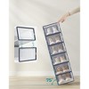 SONGMICS Shoe Boxes, Pack of 12 Shoe Storage Organizers, Stackable Clear Plastic Boxes 9.1 x 13.1 x 5.6 Inches, Fit up to US Size 11 - 4 of 4