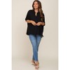 PinkBlush Black Button Up Dolman Short Sleeve Maternity Top - 4 of 4