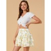 INSPIRE CHIC Women's Layered Ruffle Hem Elastic Waist A-Line Skater Floral Mini Skirt - 4 of 4