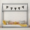 RISOKEYS Twin Size Wooden House Bed - Floor Bed with Wood Slats, House Floor Twin Bed Frame for Girls & Boys, No Box Spring Needed - Gray - 4 of 4
