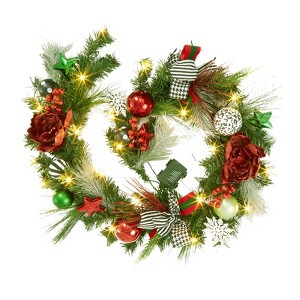 6 ft Christmas Decorations Multi-Color Christmas Garland with Pine Cones, Antlers & Ornaments - Artificial Pine Greenery - 1 of 4