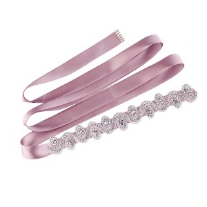 INSPIRE CHIC Womens Wedding Dress Sash Belt with Ribbon Rhinestone Multicolored Bridal Belt - 1 of 4