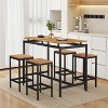 KTMBDW Dining Table Set for 4, Mid Century Modern Small Coffee Set for Dining Room Kitchen Apartment (Table + 4 Chairs) - 2 of 4