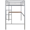 PAGED Twin Size Loft Bed with L-Shaped Desk, Modern Metal Bed Frame with Ladder and Guardrails for Bedroom - 3 of 4