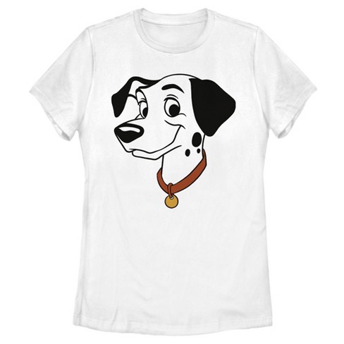 Women's One Hundred and One Dalmatians Pongo Big Face T-Shirt - White - 2X  Large