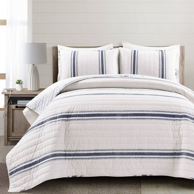 King River Stripe Comforter & Sham Set Navy - G.h. Bass & Co. : Target