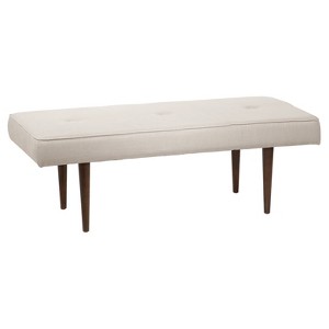 Eleanor Upholstered Tufted Bench - Talc Linen - Skyline Furniture , Off White