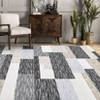 Indoor Modern Geometric Patchworked Area Rugs for Bedroom Living Room, Washable Non Slip Contemporary Carpet for Home Office - 3 of 4