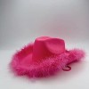 4E's Novelty Cowboy Hat with Feathers with Heart Shaped Sunglasses for Women, Felt Cowgirl Hat for Party Costume Dress Up (Hot Pink) - 4 of 4