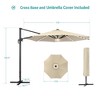 Sonkuki 11FT Round Offset Outdoor Patio Solar LED Cantilever Umbrella Aluminium Pole, 360° Rotation and Canopy Angle Adjustment - 3 of 4
