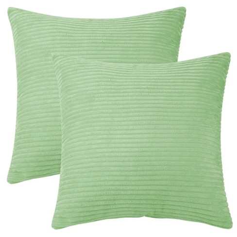 Decorative Throw Pillows Set of 4, Soft Corduroy Striped Velvet