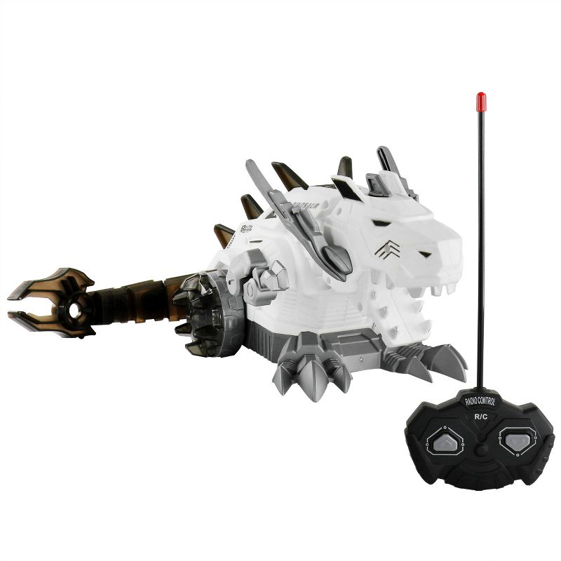 Vivitar Robo RC Monster Dino with 2 Way Remote and Fire Breathing Action in White, 1 of 8