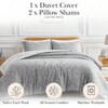 Oversized California King Duvet Cover Set - Easy Care, Fade - Resistant, Includes 1 Duvet Cover and 2 Pillow Shams,Grey - 2 of 4