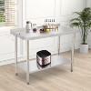 48"x24" Stainless Steel Prep Table w/ Undershelf & Wheels - Heavy-Duty Commercial Worktable for Kitchens - 2 of 4
