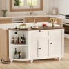 Aheaplus 55" Corner Wine Bar Cabinet with Wine Rack, Coffee Buffet Cabinet with Adjustable Shelves and Door - 3 of 4