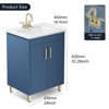 phiestina 24" Blue Fully Pre-Assembled Bathroom Vanity with Ceramic Sink, 2 Soft Close Doors, Storage Cabinet for Small Spaces, Faucet Not Included - 3 of 4
