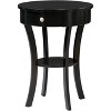 HomeStock Belmont 1 Drawer End Table with Open Shelf, Rubberwood Storage Accent Table with Concealed Drawer for Living Room or Bedroom - 2 of 4