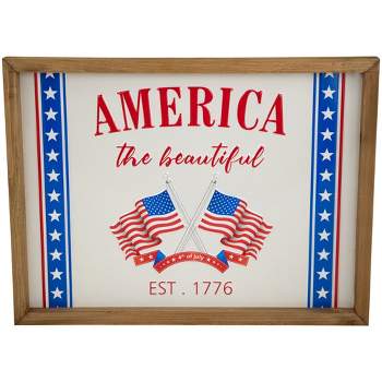 Northlight America the Beautiful Patriotic Framed Wall Sign - 15.75"