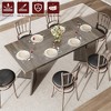Homhougo 71 Inch Rectangular Dining Table for 6, Rustic Farmhouse Tall Kitchen Table with Large Tabletop Gray - 4 of 4