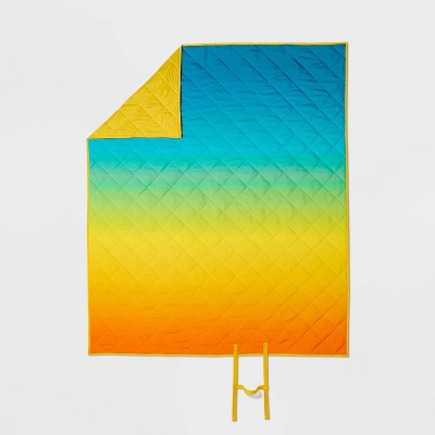 Одеяло для пикника Sun Squad Легкое желтое в ломаную полоску 72x60