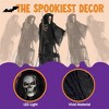 Joyfy 2 Packs 3ft Halloween Hanging Ghosts Outdoor Decor, Scary Grim Reaper Swinging Flying Skeleton with Lighted Up Eyes for Yard Patio Lawn Garden - 2 of 4