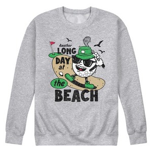 Men's - Instant Message - Long Day at the Beach Golfing Graphic Fleece Sweatshirt - 1 of 4