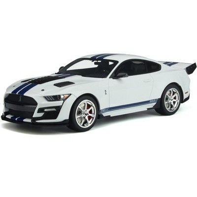 Ford Mustang Shelby GT500 "Dragon Snake" Oxford White with Blue Stripes 1/18 Model Car by GT Spirit