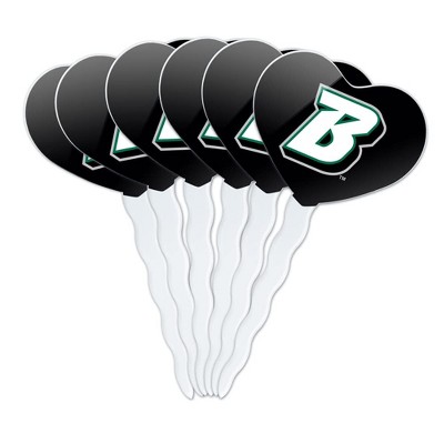 Binghamton University Logo Heart Love Cupcake Picks Toppers Decoration Set of 6