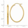 Black Bow Jewelry 2.5mm x 35mm 14k Yellow Gold Diamond-Cut Oval Hoop Earrings - 4 of 4