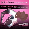 Pink Power Sandpaper for 20V PP204 Cordless Electric Hand Sander - Detail Sand Paper Hook & Loop P60/P80/P120 Grit Sandpaper Pads for Wood, Wall, etc. - 4 of 4