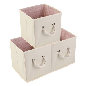 REGALWOVEN Fabric Collapsible Sturdy Lightweight Open Storage Bins 11*11*11in 3 Pcs - 1 of 4