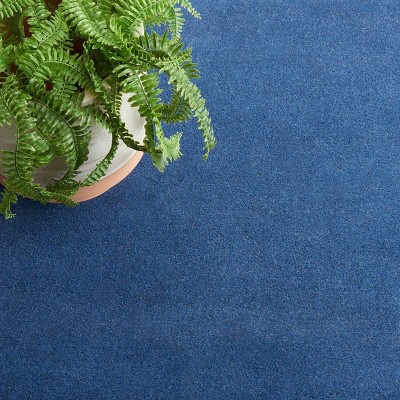 Navy Blue and Ivory Hand-Tufted Wool 4' x 6' Area Rug