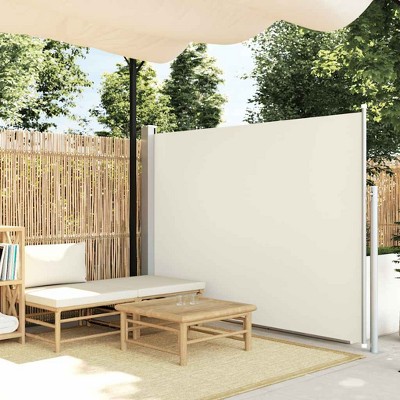Side Awning Cream 100% polyester fabric with PU coating, Steel frame vidaXL