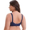 INSPIRE CHIC Women's V-Neck Full Coverage Wireless Adjustable Straps Bralette Lace Mesh Back Bras - 2 of 4
