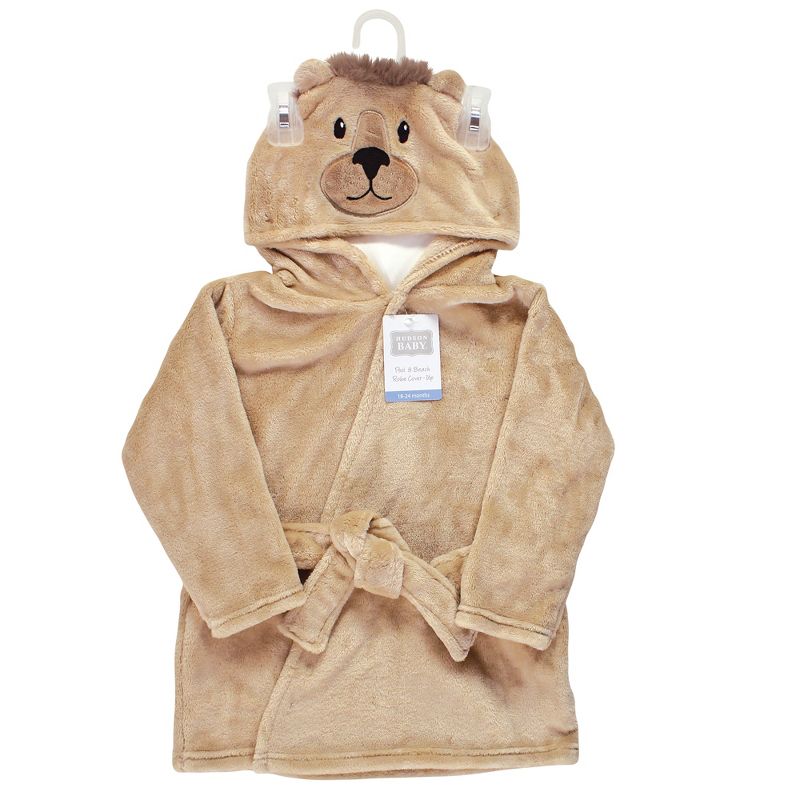 Hudson Baby Infant Boy Plush Pool and Beach Robe Cover-ups, Lion, 3 of 4