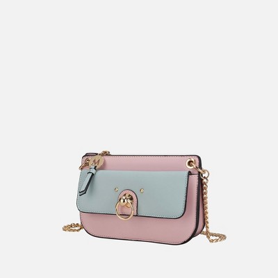MKF Collection Jill Vegan Leather Color Block Crossbody Handbag by Mia K