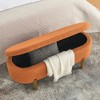 Dexmalle Teddy Fleece Storage Bench  with Rubber Wood Legs - 4 of 4