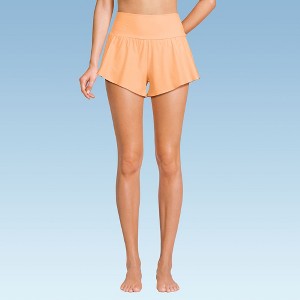 Lands' End Women's 3" Pinchless Flutter Swim Short with Panty - 1 of 4