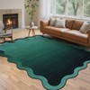 Washable Scalloped Living Room Rugs, Indoor Modern Ombre Soft Non Slip Area Rug for Bedroom, Large Home Decor Carpet for Dining Room - 2 of 4
