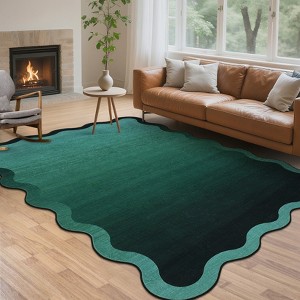 Garvee Scalloped Area Rug Modern Ombre Rugs for Living Room Soft Washable Non Slip Low Pile Throw Carpet - 1 of 4