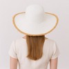 Anna-Kaci Wide Brim Straw Floppy Hat with Frayed Edges Lightweight Sun Protection for Beach Vacation Outdoor Travel Style - 2 of 4