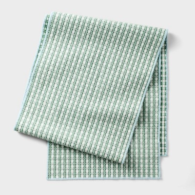 14"x20" Gingham Check Table Runner Green - Hearth & Hand™ with Magnolia