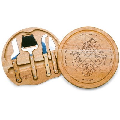 Toscana Game of Thrones 4 Houses Circo Cheese Charcuterie Cutting Board and Tools Set