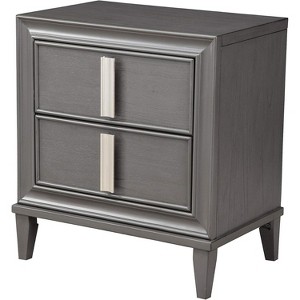 Alpine Furniture Lorraine Nightstand, Grey - 1 of 4