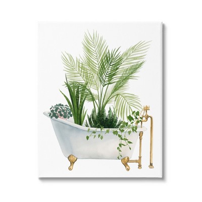 Stupell Various Plants Greenery Vintage Tub Gallery Wrapped Canvas Wall Art