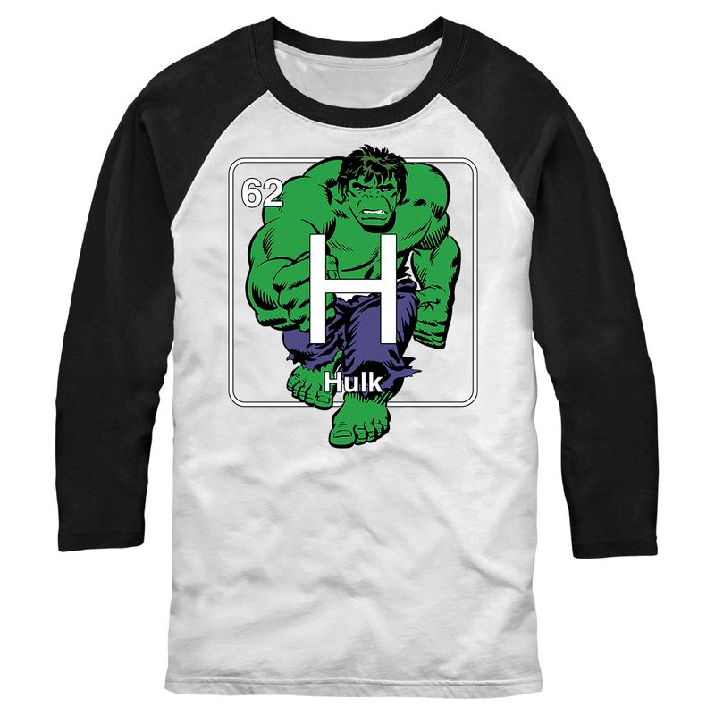 Men's Marvel Hulk Periodic Table Baseball Tee, 1 of 5