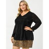 Agnes Orinda Women's Plus Size Glitter Sparkle V Neck Metallic Party Sequin Blouses - 4 of 4