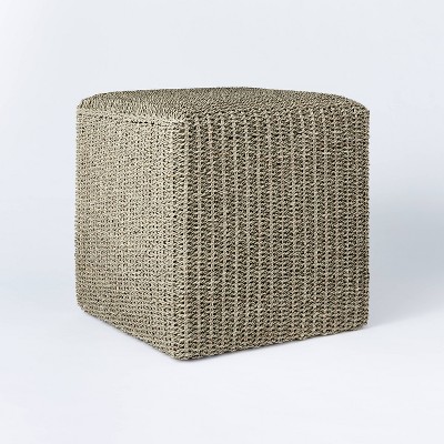 Carina Square Woven Pouf