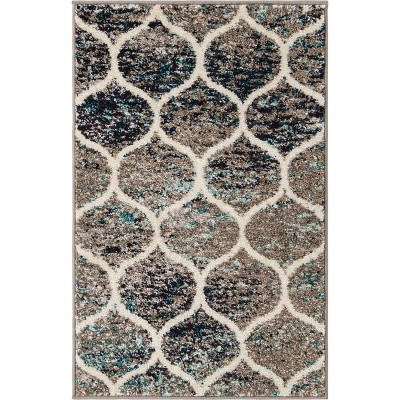 Blue Multi 8' x 10' Trellis Synthetic Area Rug