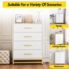 Wooden Dresser with 4 Drawer, Modern Dresser for Bedroom, Chest of Drawers with Wide Drawers & Metal Handles - 4 of 4